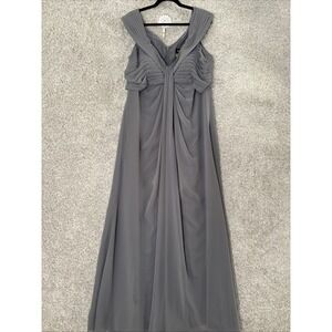 Bari Jay Gray Off The Shoulder Prom bridesmaid gown Custom Size